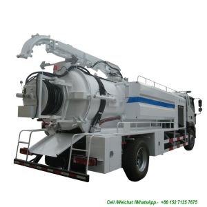 Foton Sewer High Pressure Jetting Combined Vacuum Pump Suction Truck (10m3 -12 m3 Right Hand Drive EURO 5 Sewage Cleaning Tanker)