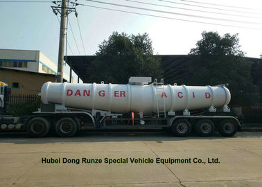 China 17000L ~21000L Chemical Tanker Truck , Sulphuric Acid Tanker Trailer V shape supplier