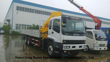 China ISUZU 5 Ton -14 Ton Truck Mounted Crane With Telescopic Boom And Knukled Boom supplier