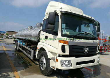 China FOTON Polished Stainless Steel Tanker Trucks 18000liters for Drinking Water , Liquid Food ,oil supplier
