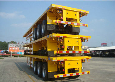 China Commercial Flatbed Trailers For Container Transport With 12 Twist Locks And 12 Tyres 50T supplier