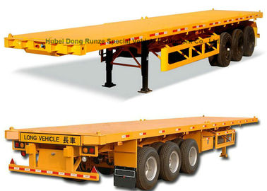 China 40ft Tri-axle Flatbed Container Carrier Truck Semi Trailer 45 Ton 60 Ton supplier