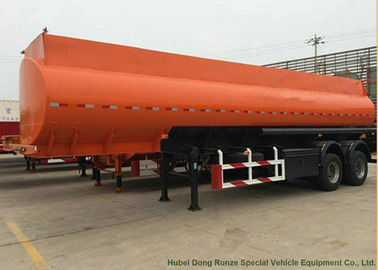 China 2 Axle  Stainless Steel Oil Fuel Petrol Diesel Tank Semi Trailer  2 Compartments  36m3 supplier