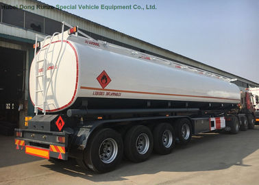 China 58m3 Stainless Steel Fuel Tanker Semi Trailer  4 Axles For Diesel ,Oil , Gasoline, Kerosene  Transport   50Ton supplier