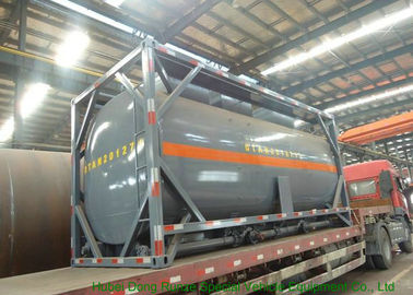 China Steel 20 Foot Tank Container For Sodium Hypochlorite And Hydrochloric Acid 20000L supplier
