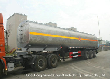 China Liquid Alkali Tanker Trailer With Stainless Steel Polished Tank For Sodium Hydroxide supplier