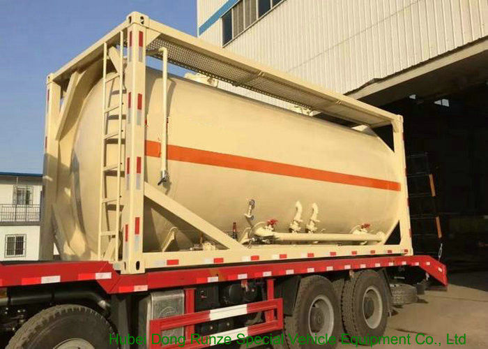 20FT Bulk Cement Tank Containers 20000L - 22500L With Carbon Steel Frame
