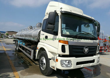 FOTON Polished Stainless Steel Tanker Trucks 18000liters for Drinking Water , Liquid Food ,oil supplier