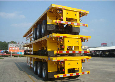 Commercial Flatbed Trailers For Container Transport With 12 Twist Locks And 12 Tyres 50T supplier