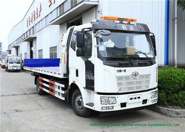 FAW Flatbed Wrecker Tow Truck 6  Wheeler For Car Carrier / Road Rescue supplier