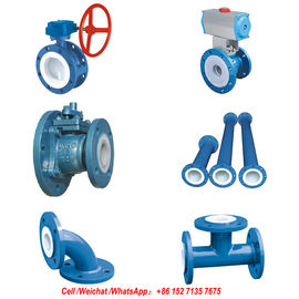 PFTE Lined Ball valve Butterfly valve check valve  stop valve Fluorine lined pipe fittings for Acid Chemical Tank supplier